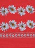 Лен РОМАШКИ фон алый