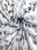 Курточная ткань ЛЕОПАРДОВЫЕ ПЯТНЫШКИ серо-голубые на молочном