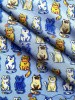 Штапель КОТЯТА фон голубой