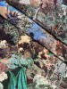 Шелк натуральный ЗАОБЛАЧНАЯ ФЛОРА зеленый