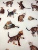 Креп «Кошечки» белый
