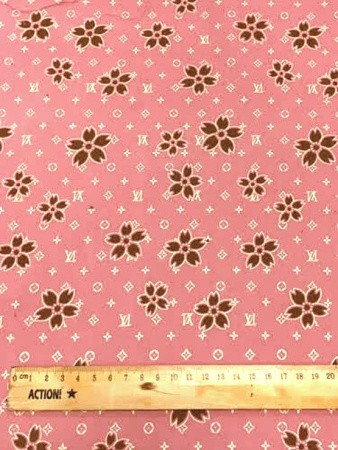 Микровельвет «Цветочки в стиле LV» припыленная роза